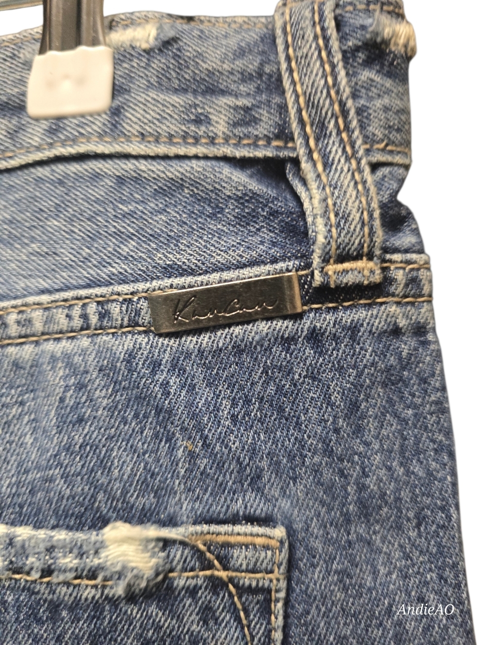 Kancan High Waist Distressed Straight Leg Cropped Jeans Sz. 27/7 - Picture 10 of 11